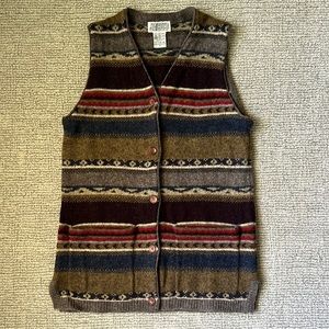 Wool cardigan vest